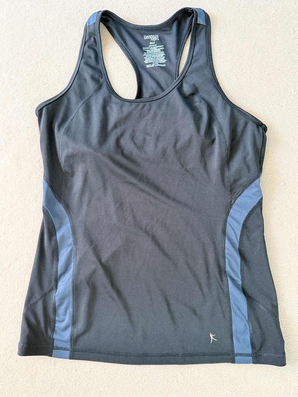 Danskin Racerback low impact fitted Tank fwomen medium Sports workout black